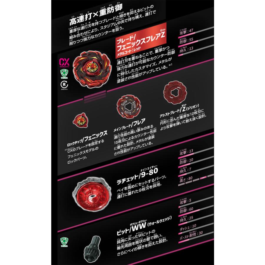Beyblade X CX-12 Phoenix Flare Z9-80WW Takara Tomy