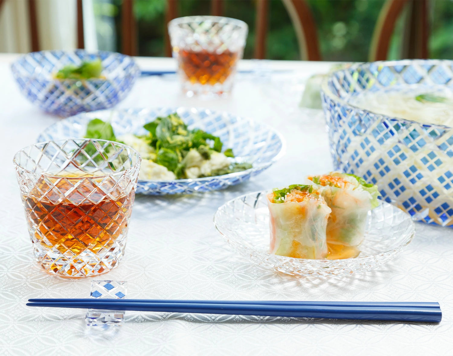 KAGAMI Crystal Edo Kiriko Sake Glass Yarai Kasane T709-1564