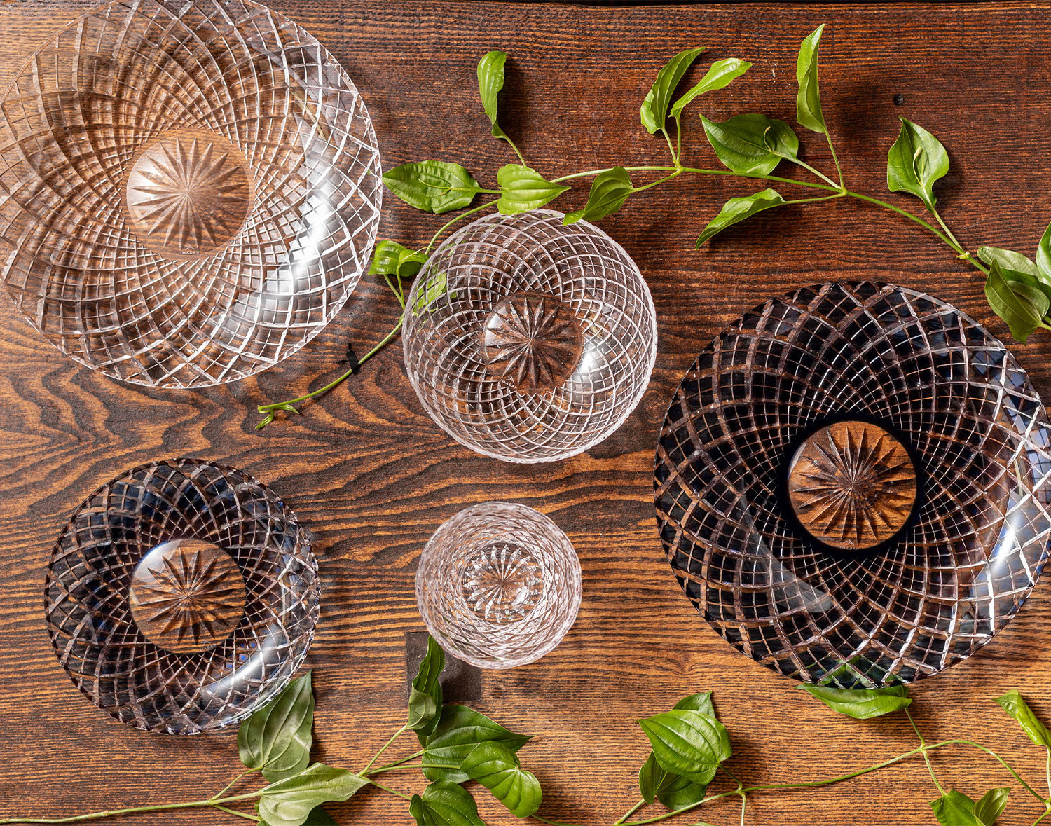 KAGAMI Crystal Edo Kiriko Sake Glass Yarai Kasane T709-1564