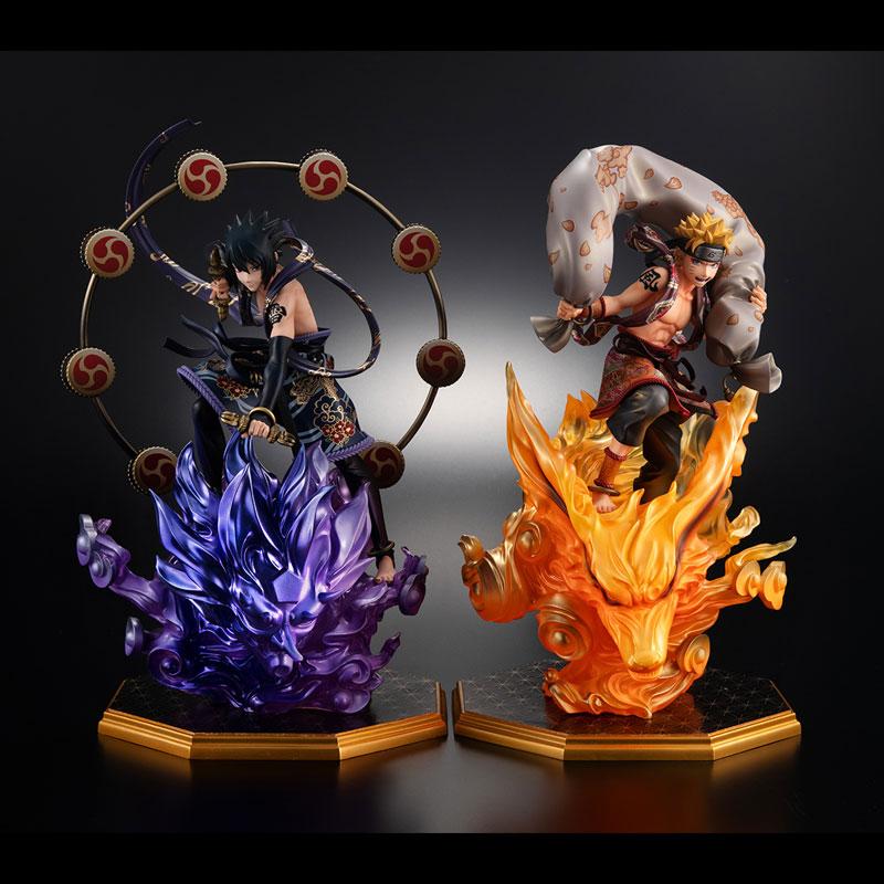 Megahouse PreciousG.E.M. Series NARUTO Shippuden Uzumaki Naruto Fujin & Uchiha Sasuke Raijin Set