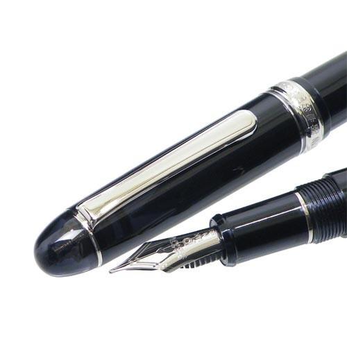 Platinum Fountain Pen #3776 Century Rhodium Black Diamond UEF (Ultra Fine Font) PNB-18000CR#7-9