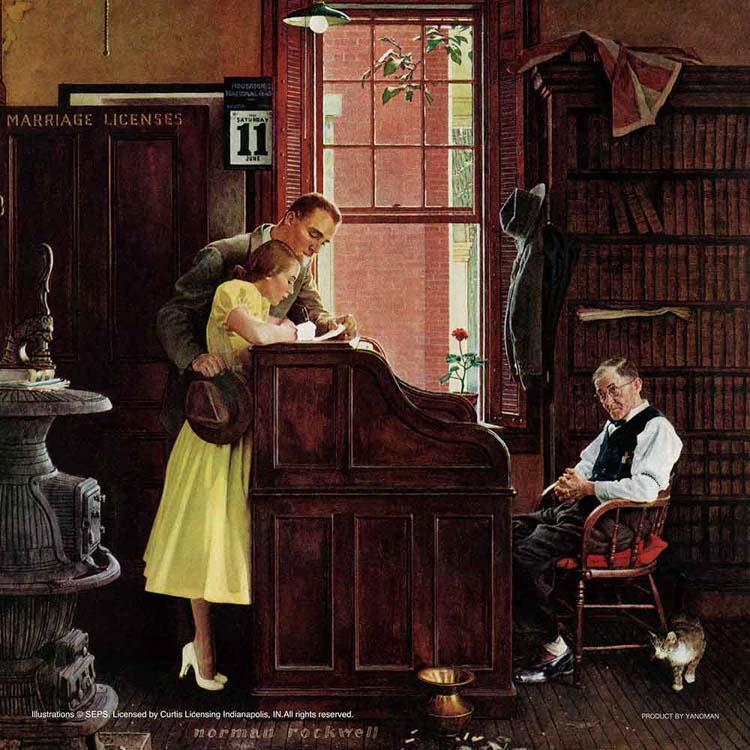 jigsaw-puzzle-marriage-license-norman-rockwell-306-pieces-yam-36-05-yanoman-1