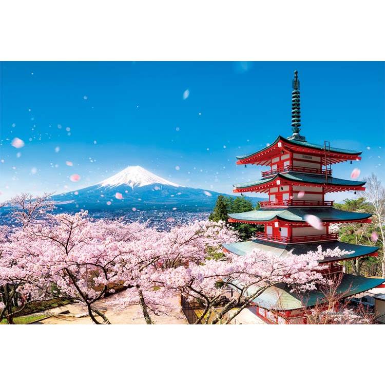 jigsaw-puzzle-mt-fuji-and-cherry-blossom-blizzard-five-story-pagoda-yamanashi-108-pieces-yam-01-2092-yanoman-1