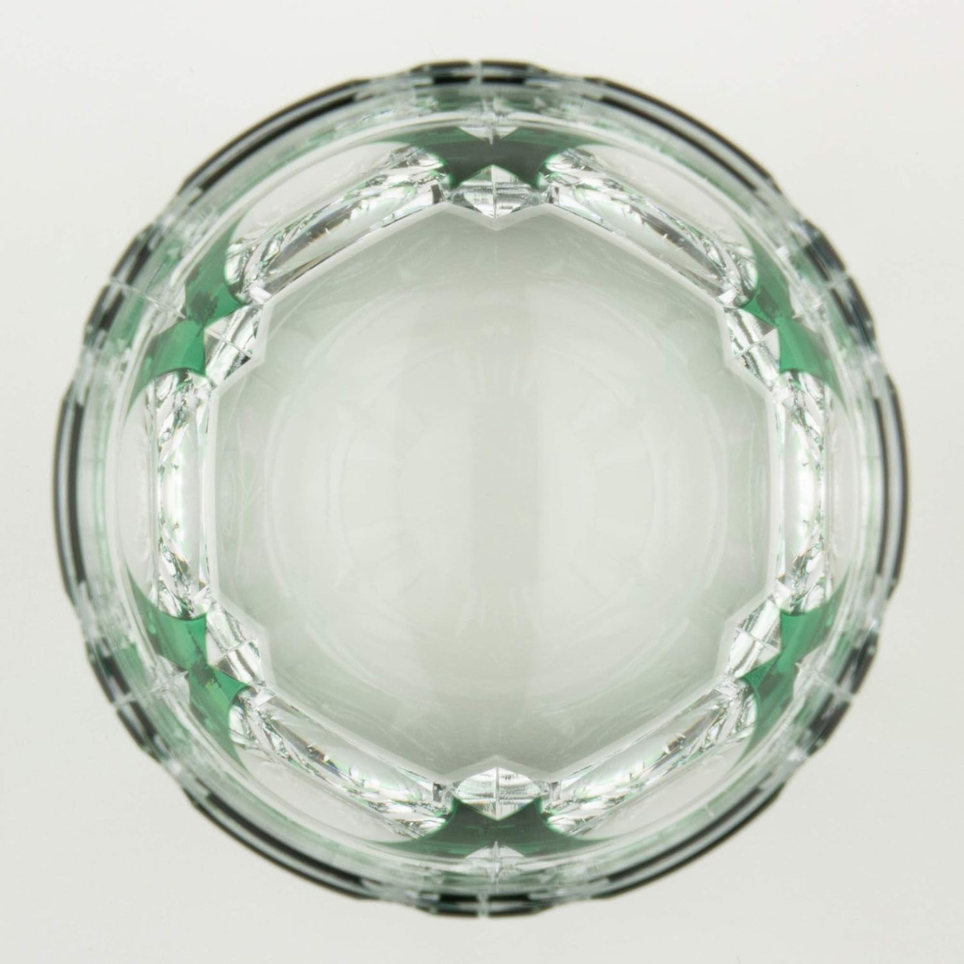 Kagami Crystal Edo Kiriko Glass Green [Bamboo Zen] T117-1908-CGR