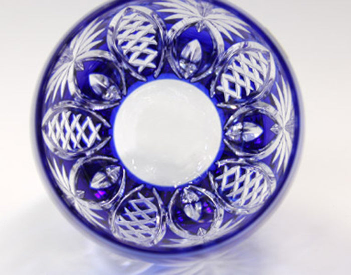 Kagami Crystal Edo Kiriko Glass Blue T727-2668-CCB