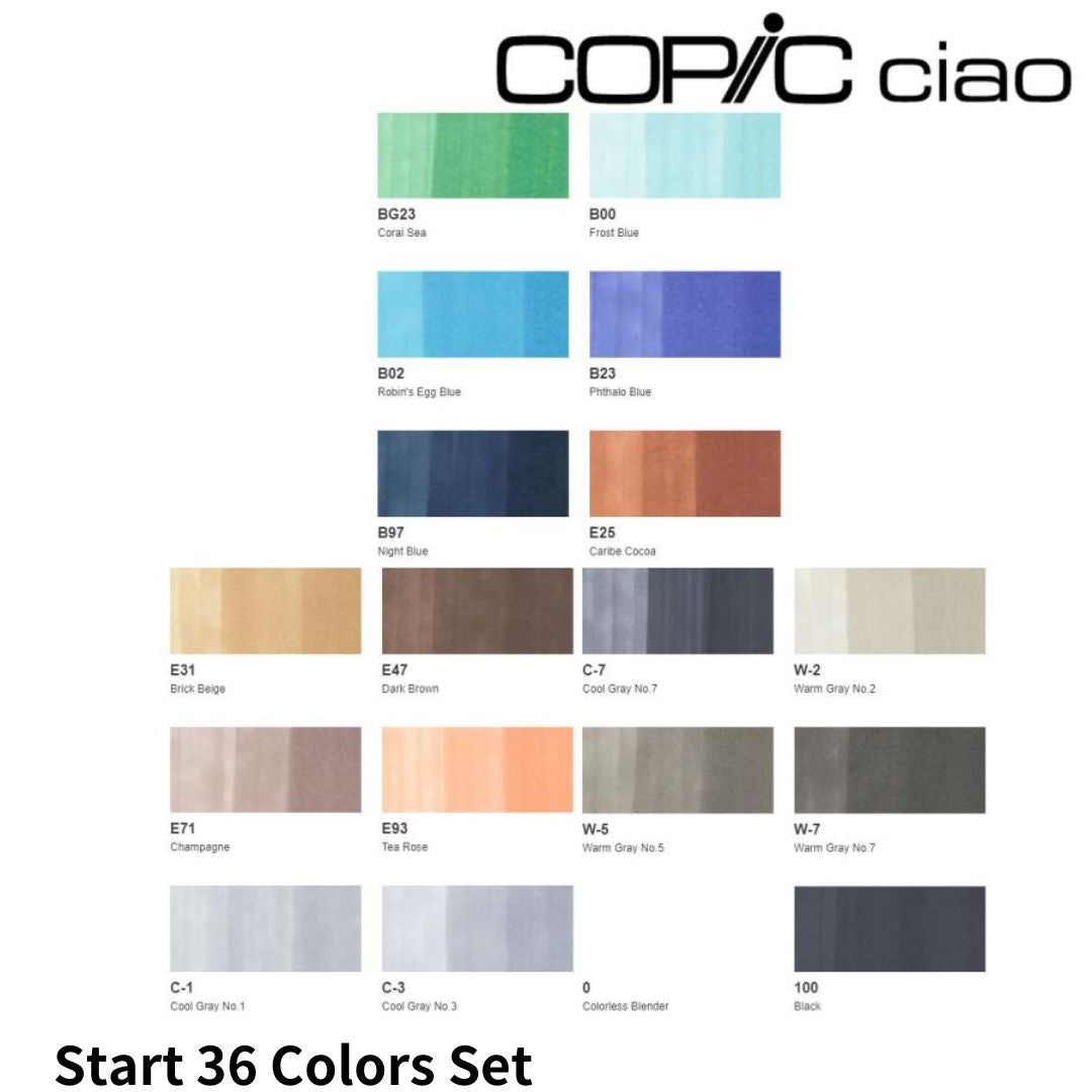 Copic Ciao Start 36 Colors Set