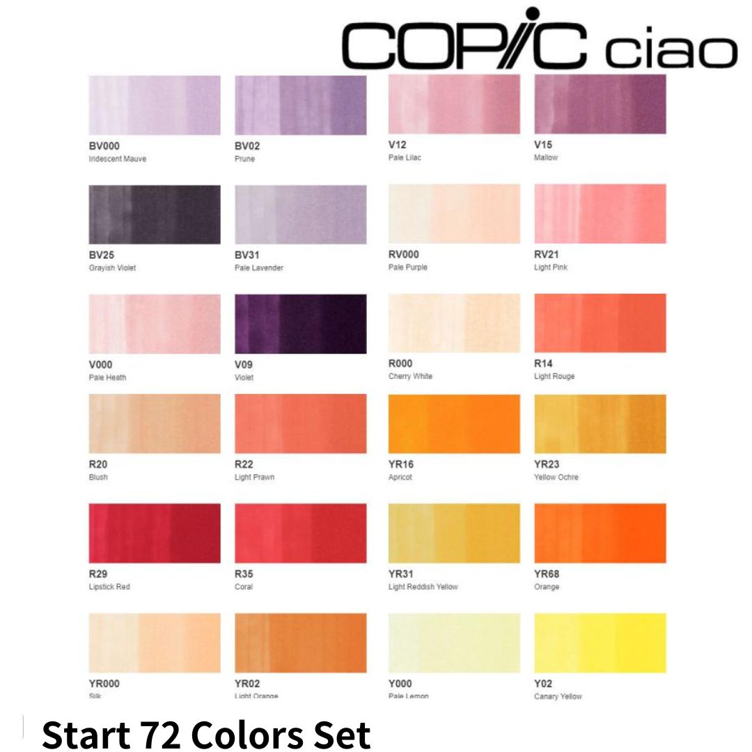 Copic Ciao Start 72 Colors Set