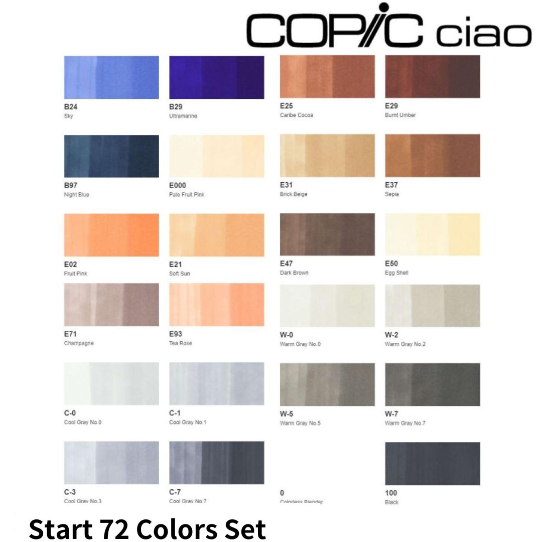 Copic Ciao Start 72 Colors Set