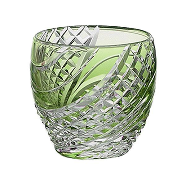 Kagami Crystal Edo Kiriko Glass Green T535-2044-CGR