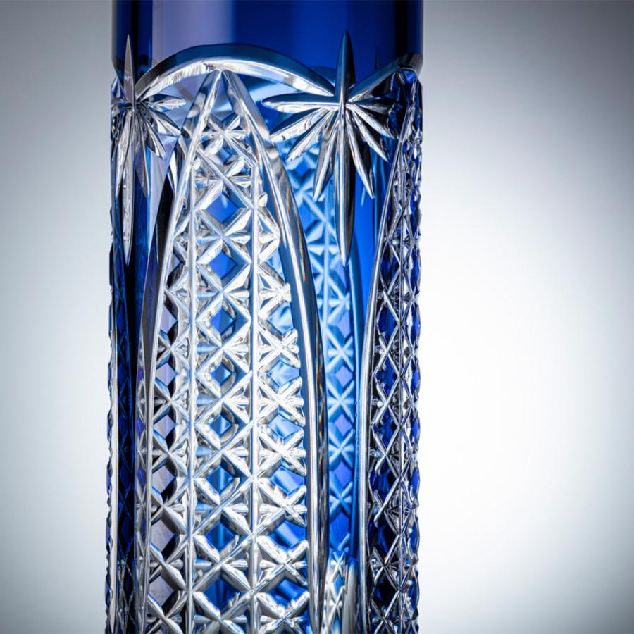 Kagami Crystal Edo Kiriko Vase Blue F489-2627-CCB