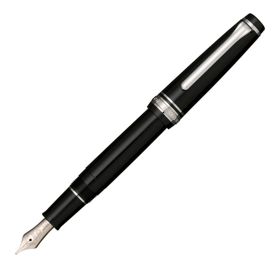 Sailor Fountain Pen Professional Gear Slim Silver Black Extra Fine 11-1222-120