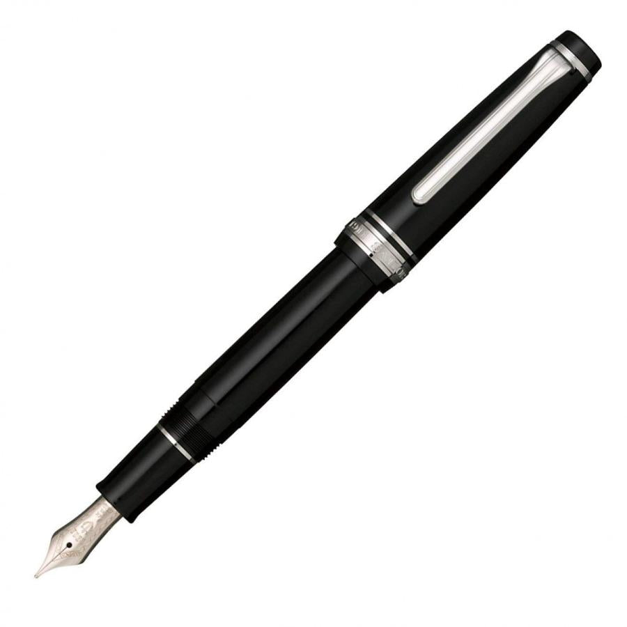 Sailor Fountain Pen Professional Gear Slim Silver Black Medium Fine 11-1222-320