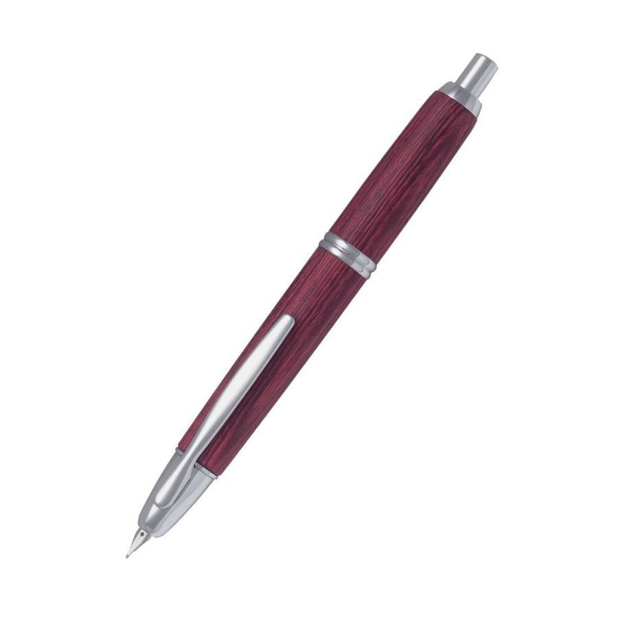 Pilot עט נובע ללא כובע פיר עץ אדום עמוק Fine Point FC-25SK-DR-F