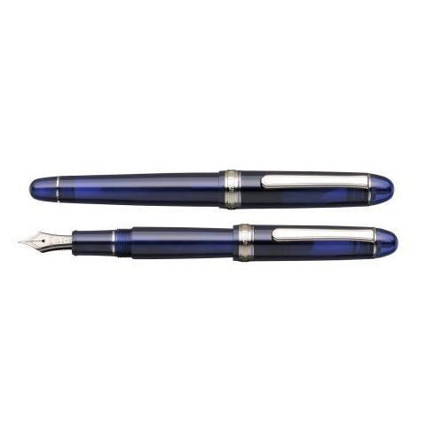 Platinum Fountain Pen #3776 Century Shuttle Blue Rhodium EF (Extra Fine Font) PNB-18000CR#51-1