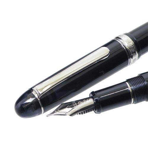 Platinum Fountain Pen #3776 Century Rhodium Black Diamond SF (Fine Soft) PNB-18000CR#7-0