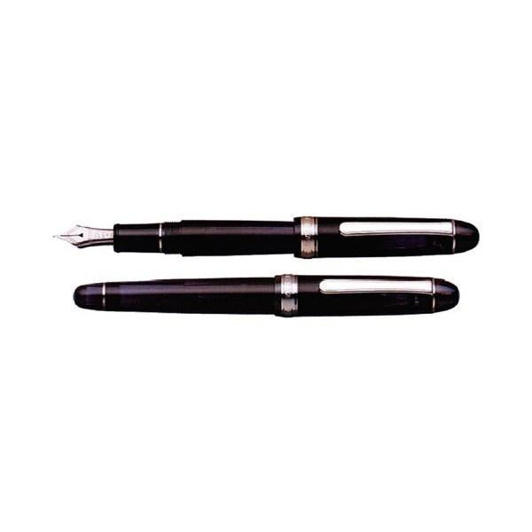 עט נובע פלטינום #3776 Century Rhodium Black Diamond SF (Fine Soft) PNB-18000CR#7-0