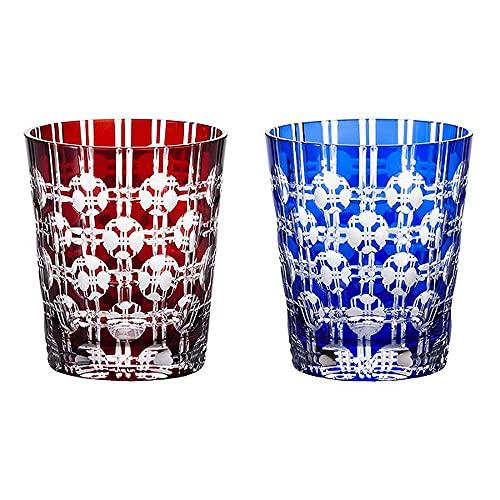 NARUMI Glassworks Eternity Rock Glass Pair Blue & Red 250cc GW6057-2270