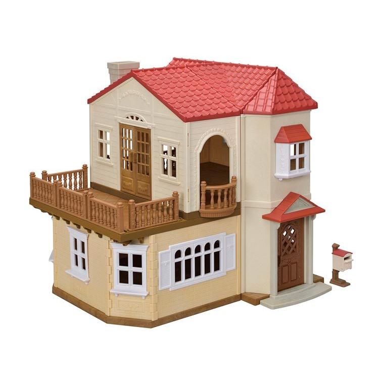 Sylvanian Families Big House With A Red Roof -The Attic Is A Secret Room- Ha-51