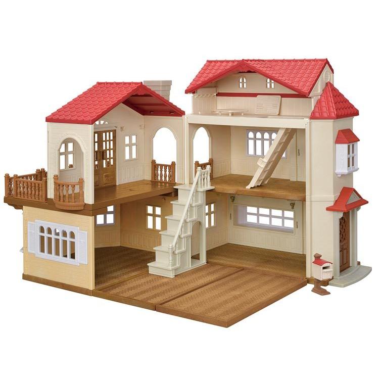 Sylvanian Families Big House With A Red Roof -The Attic Is A Secret Room- Ha-51