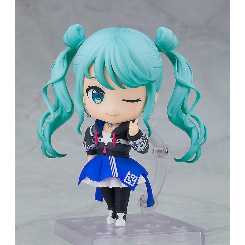 Scène colorée du projet Nendoroid Sekai ! exploit. Hatsune Miku Hatsune Miku Street World Ver. Bonne entreprise souriante