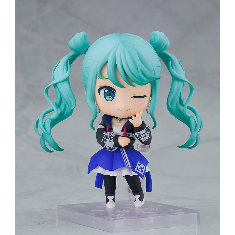 Scène colorée du projet Nendoroid Sekai ! exploit. Hatsune Miku Hatsune Miku Street World Ver. Bonne entreprise souriante