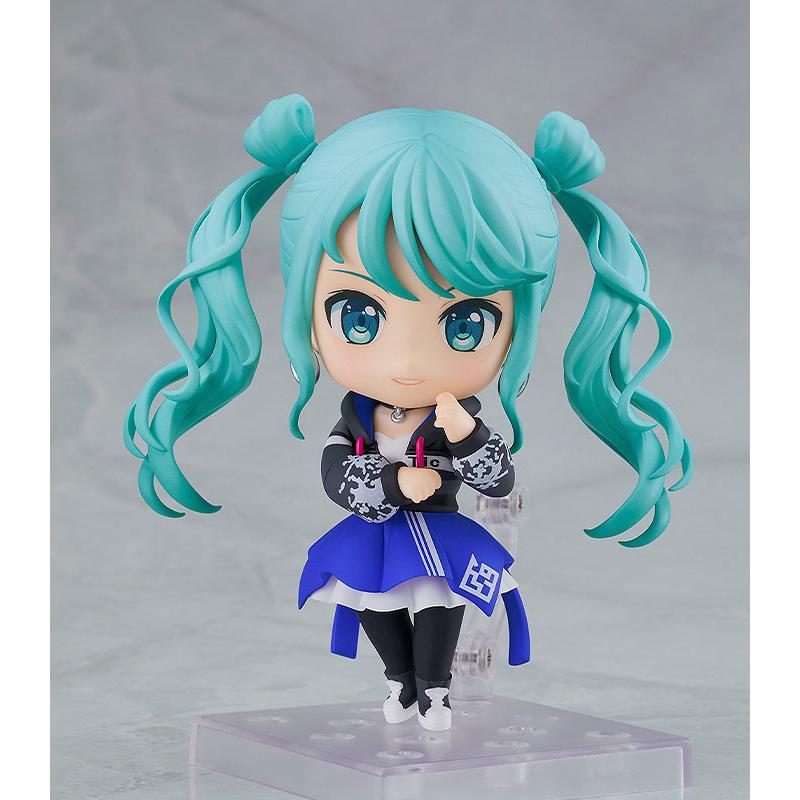 Scène colorée du projet Nendoroid Sekai ! exploit. Hatsune Miku Hatsune Miku Street World Ver. Bonne entreprise souriante